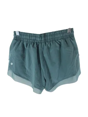 Halara Mid Rise Drawstring Contrast Mesh 2-in-1 Flowy Running Shorts 3'' Green S thumbnail 5
