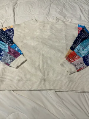 See and Be Seen Pullover Sweatshirt with Bandana Sleeves - NWOT - S (Oversized) thumbnail 4