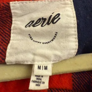 Aerie LumberJane Red & Blue Buffalo Plaid Soft Brushed Flannel Shirt - size M thumbnail 7