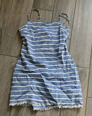 Cotton Candy Blue and White Striped Top thumbnail 1