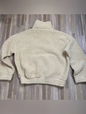 Offline by aerie Cream Sherpa Half-Zip Oversized Pullover Women’s Size Small thumbnail 7
