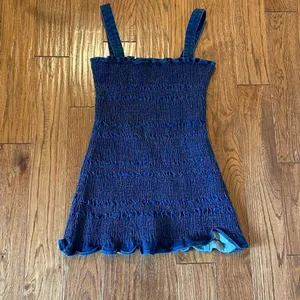 Urban Outfitters denim smocked mini dress size 6 thumbnail 9