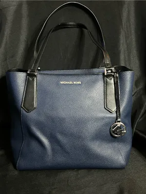 Michael Kors Navy and Black Pebbled Leather Tote thumbnail 1