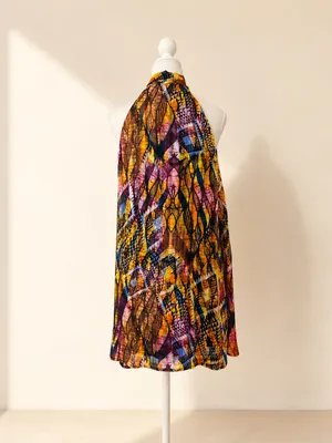 Tyche Multicolor Halter Mini Dress Size Large thumbnail 3