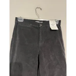Madewell The Petite Wide-Leg Pant in Corduroy Black Coal Size 26P thumbnail 6