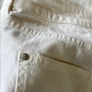 pilcro and the letterspress Cream Wide-Leg Pants with Floral Hem thumbnail 8