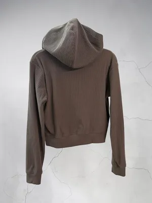 Hippie Rose‎ Juniors' Ribbed Cropped Zip-Up Hoodie, Size S thumbnail 2