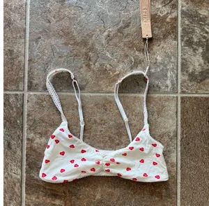 Skims Fits Everybody Picot Skimpy Scoop Bralette Ruby Heart Print Size XXS thumbnail 3