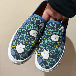 Coach Cameron‎ Aqua Blue Floral Flat Slip-on Sneakers Women’s US Size 6.5 T thumbnail 1