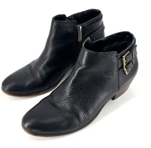 Sam Edelman Leather Buckle Ankle Booties Black Boots Size 8 Style Petal‎ thumbnail 1