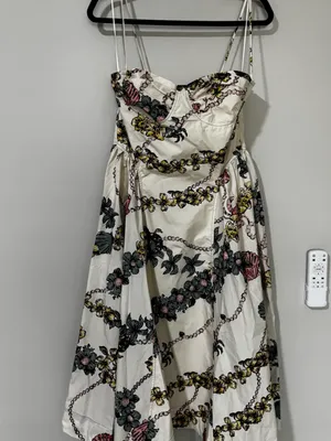 FREE PEOPLE cherish printed midi dress in ivory combo size large thumbnail 3