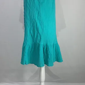 Teal Ruffled Embroidered Mini Sundress Size Large Jr thumbnail 8