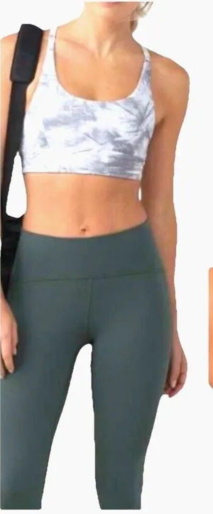 Lululemon Sport Bra Train Times Gray Size 6 Medium Support Mesh Yoga Gym thumbnail 1