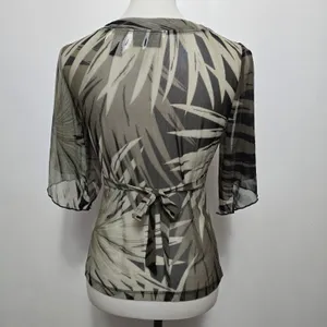 NY&Co Sheer Mesh Babydoll Small Top – Y2K Whimsigoth Tropical Fairycore Nylon thumbnail 5
