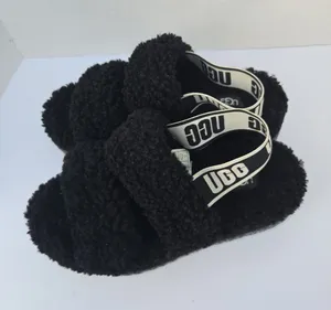UGG Oh Fluffita Women’s Platform Slingback Slippers Size 6 Black thumbnail 1