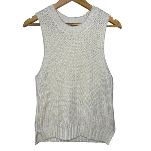 Abercrombie & Fitch Cream Chunky Knit Sleeveless Crew Neck Sweater Vest Size M thumbnail 2