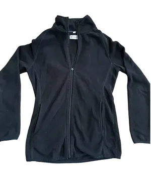 White Cross full zip black fleece jacket‎ sz S thumbnail 1