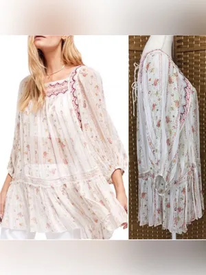 Free People Ivory Dance Magic Tunic Size Large thumbnail 5