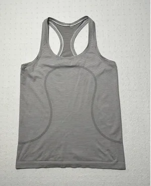 Lululemon Swiftly Tech Racerback Tank Top 10 Gray Stripe “Crush the Distance” thumbnail 1