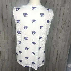 NWT NCAA Kansas State Wildcats Women's Small White Mesh All Over Print‎ Tank Top thumbnail 3