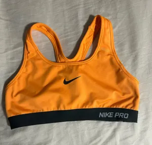 Nike Pro Orange Racerback Sports Bra Size M thumbnail 1