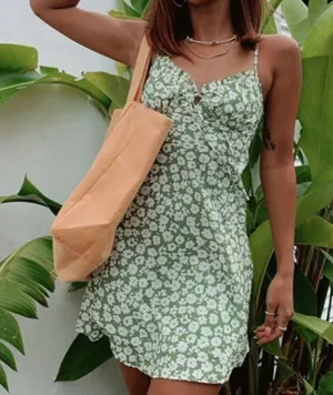 Princess Polly Green Tasmin Mini Dress thumbnail 1