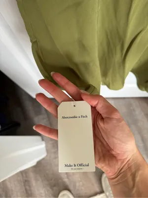 Abercrombie Olive Halter Satin Maxi Dress thumbnail 5