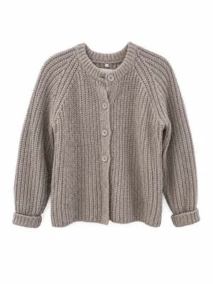 Womens Small Gray Chunky Knit Cardigan Sweater Button Front Oversized Cozy thumbnail 5