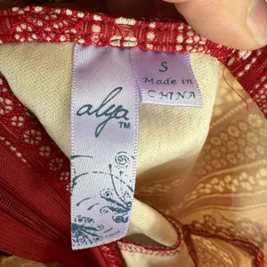 Alya Red Lace Strappy‎ Racerback Lined Peplum Tank Blouse Size S thumbnail 5