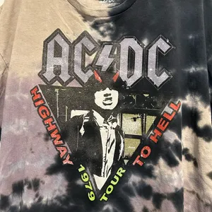 AC/DC 1979 Highway To Hell Tour Short Sleeve Tie Dye Tee XL thumbnail 4