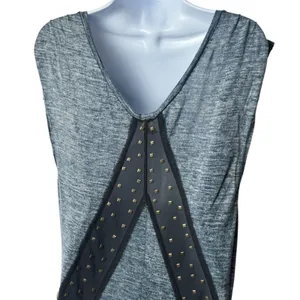 We The Free Studded Slub Jersey Tank Top Deep Blue‎ Black Rocker Grunge M thumbnail 6