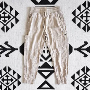 Aerie High Rise Essential Cargo Jogger Pants in Khaki Small thumbnail 3