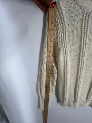 Open-Knit‎ Crewneck Sweater in Cream - Women's thumbnail 10