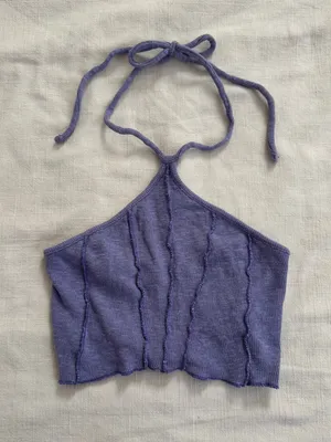 Urban Outfitters Halter Crop Top - Purple, Size Small thumbnail 1