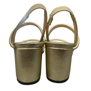 J.crew lucie slingback block-heel sandals in metallic leather Elegant size 5 1/2 thumbnail 5