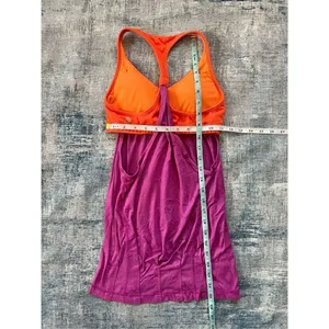 Lululemon Pink Orange Practice Freely Tank Heathered Ultra Violet Dazzling 4 thumbnail 5