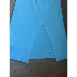 Caroline Constas Blue Knit Ribbed Crochet Collar Bodycon Dress Size S thumbnail 8