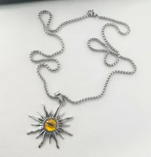 Sun Eyes Pendant Necklace for Men Women Streetwear Punk Hip Hop Unisex Style thumbnail 3