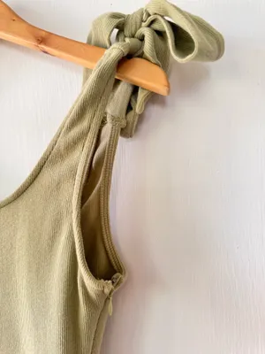 Princess Polly Sage Green Shoulder Tie Bodysuit thumbnail 4