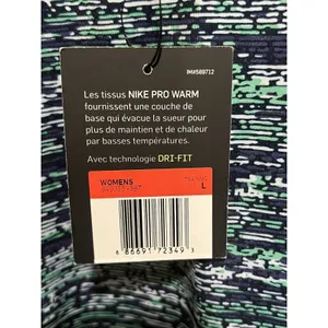 Nike Pro Dri-FIT Warm Womens M Quarter Zip Pullover Blue Green Linear NWT thumbnail 4