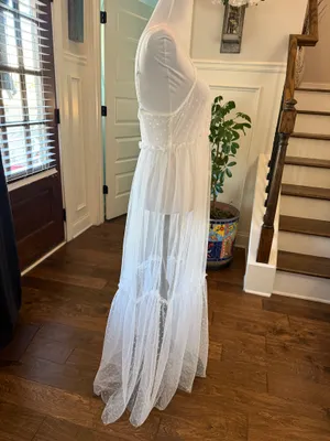 Flying Tomato NWOT Sheer White Maxi Dress with Adjustable Straps thumbnail 3