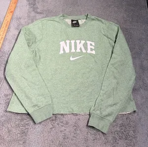 Nike Green Crewneck Sweatshirt large logo swoosh thumbnail 1