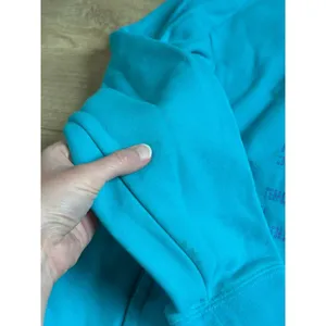 Womens The North Face pullover hoodie blue green logo outdoors hiking size L thumbnail 13