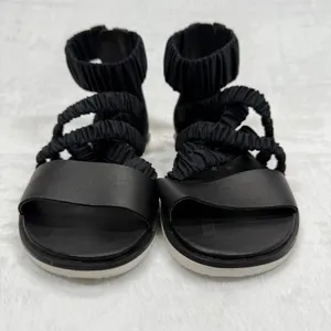 Sorel Gladiator Sandals Ruched Straps Back Zipper Black Leather Size‎ 6.5 thumbnail 3