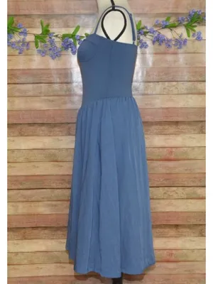 Chyrii Ladies S Blue Bustier Bodice Midi Summer Sun Dress Sleeveless Casual thumbnail 5