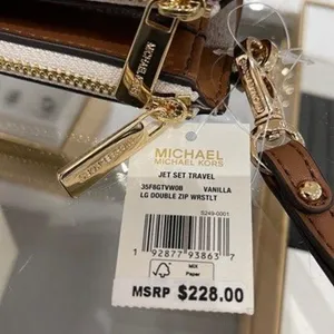 Michael Kors Vanilla Double Zip Wristlet Wallet Phone Purse thumbnail 3