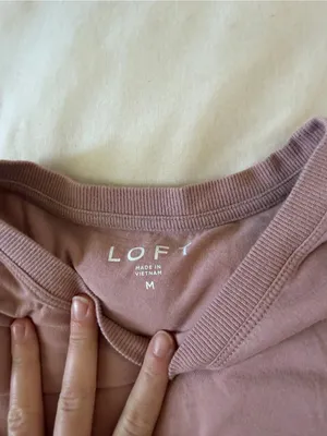 LOFT Mauve Crewneck Tee thumbnail 4