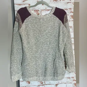 Absolutely Heathered Gray and Plum Sweater thumbnail 2