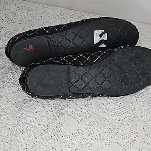 Badgley Mischka Sheila ballet black jeweled slip on flats sz 8 thumbnail 7
