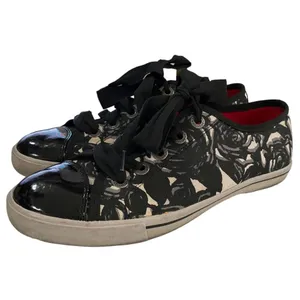 Brighton "Sketch" Cream & Black Floral Flat‎ Fashion Sneakers Shoes size 7.5 thumbnail 4